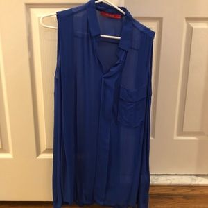 Freeloader blue shear sleeveless top